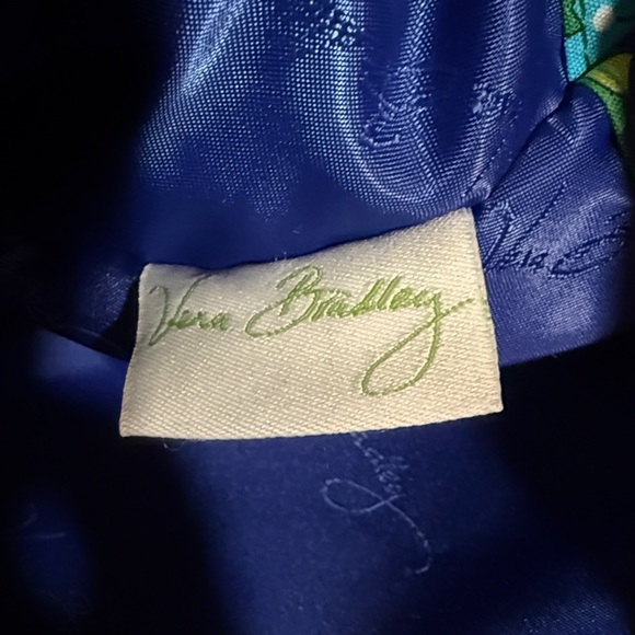 Vera Bradley Large Pleated Tote Shoulder Bag Purse Trimmed Emerald Green Paisley - Picture 4 of 9